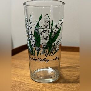 Vintage Brockway Flower Of The Month May Lilly of the Valley Drinking Glass